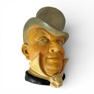 Vtg Legend Products English Chalkware Character Wall Head Mr. Micawber Hanging